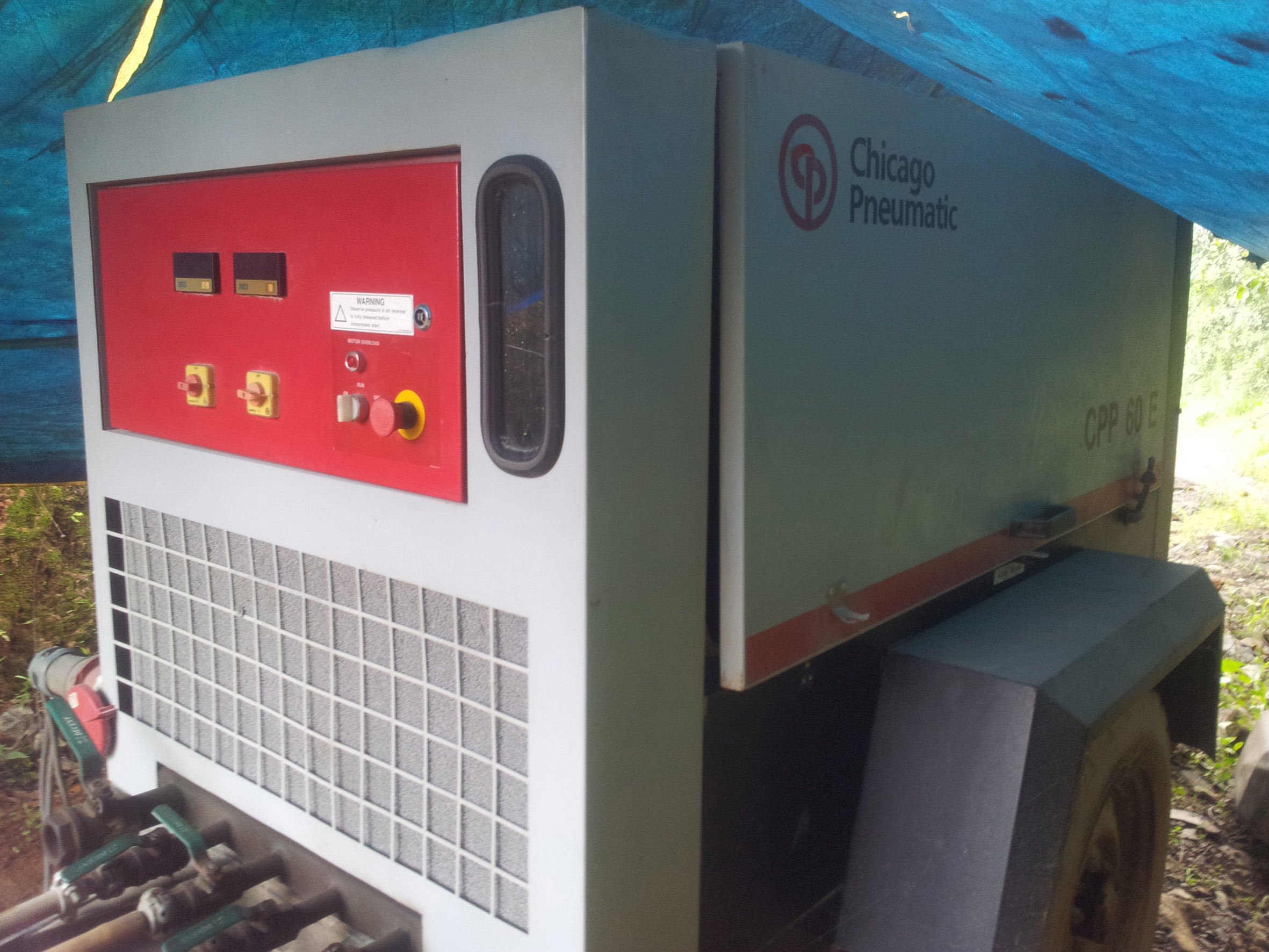 The Chicago Pneumatic compressor is being used to power drilling equipment at the quarry Chicago Pneumatic India Quarry compressor