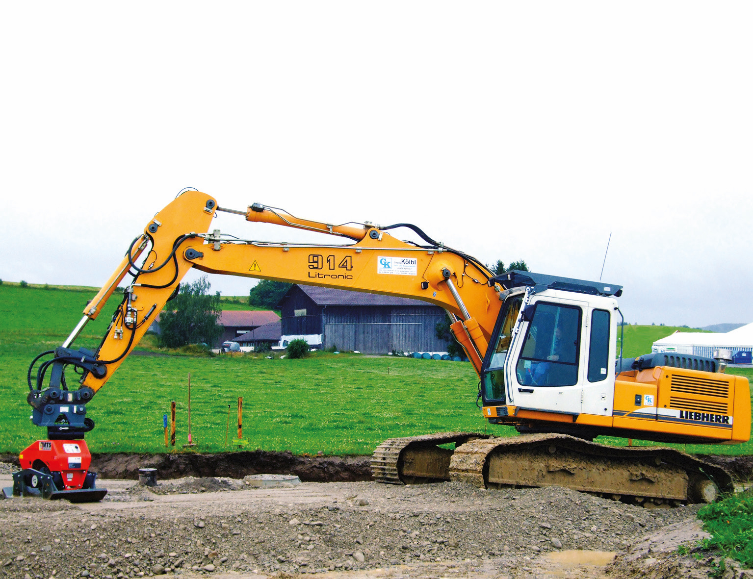 A German contractor is seeing the benefit of MOBA machine control systems for small construction works MOBA machine control system