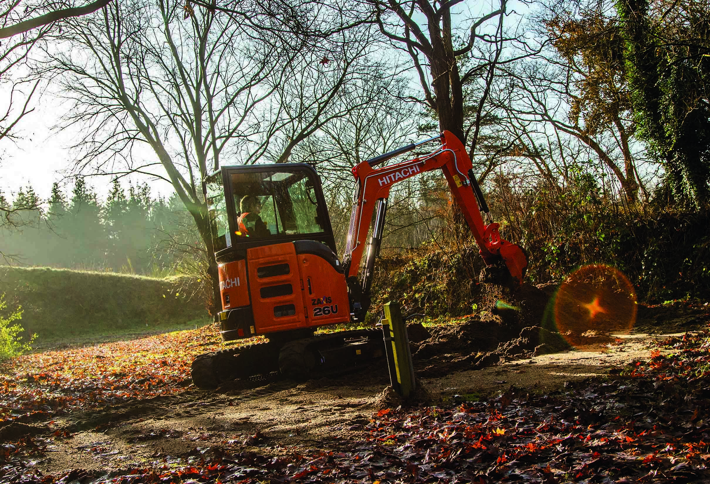 The engine and radiator covers of Hitachi’s three new mini excavators have been redesigned to allow easy access Hitachi Zaxis-5 mini excavator