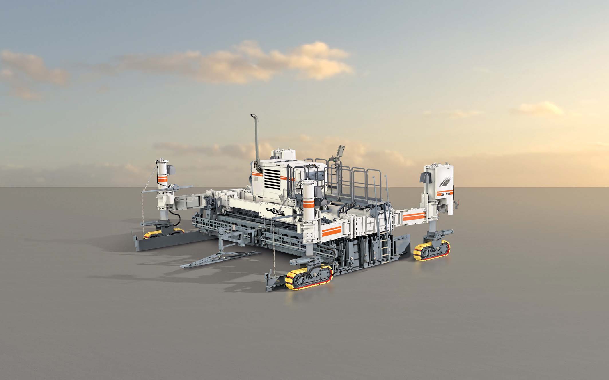 The new Wirtgen SP90 series pavers offer an increased range of paving widths over the SP80 series models being replaced Wirtgen SP94i