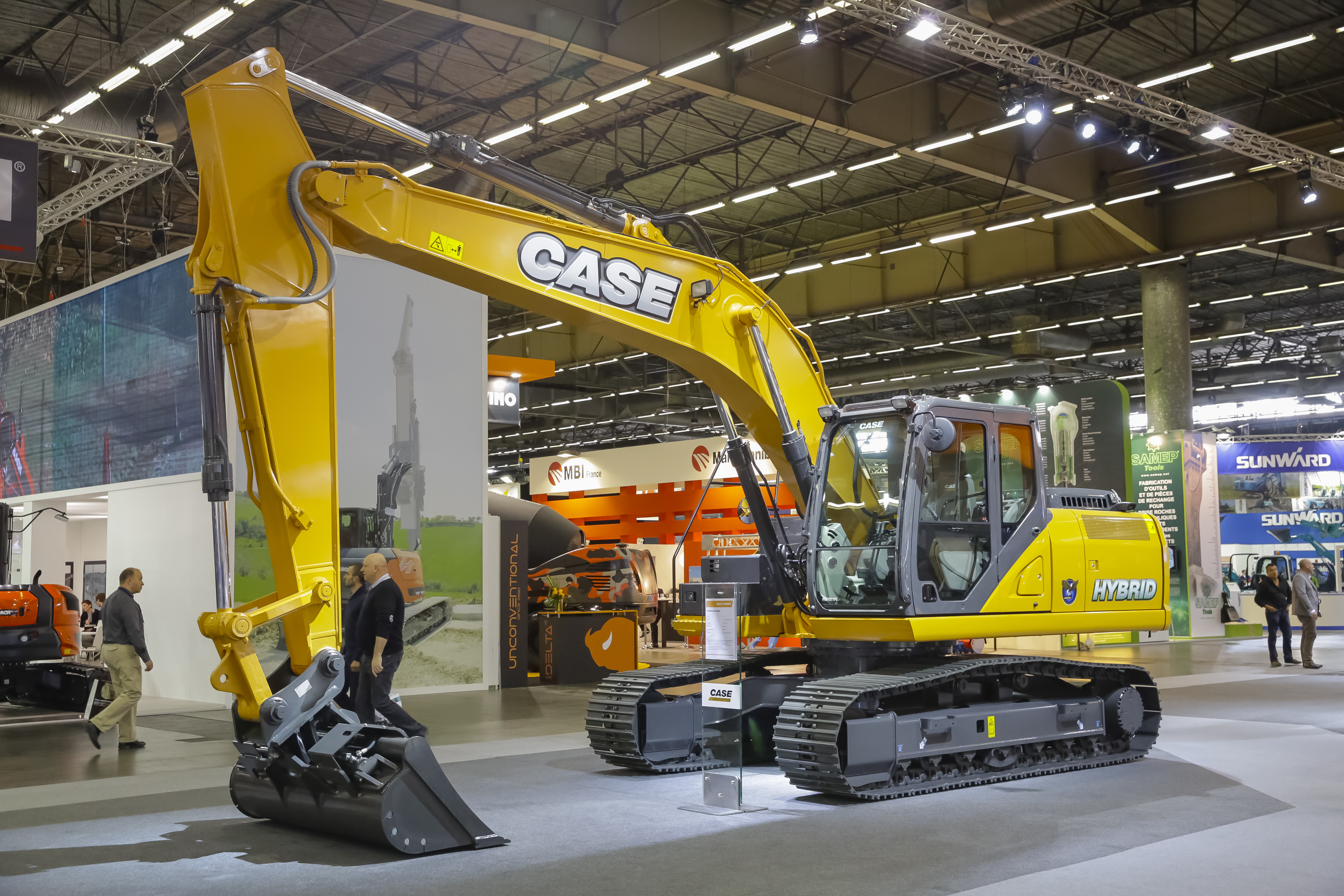 A prototype of the hybrid at Intermat Case hybrid excavator