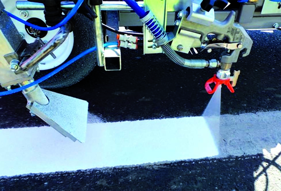Application of the markings was carried out by a local contractor Application of the markings