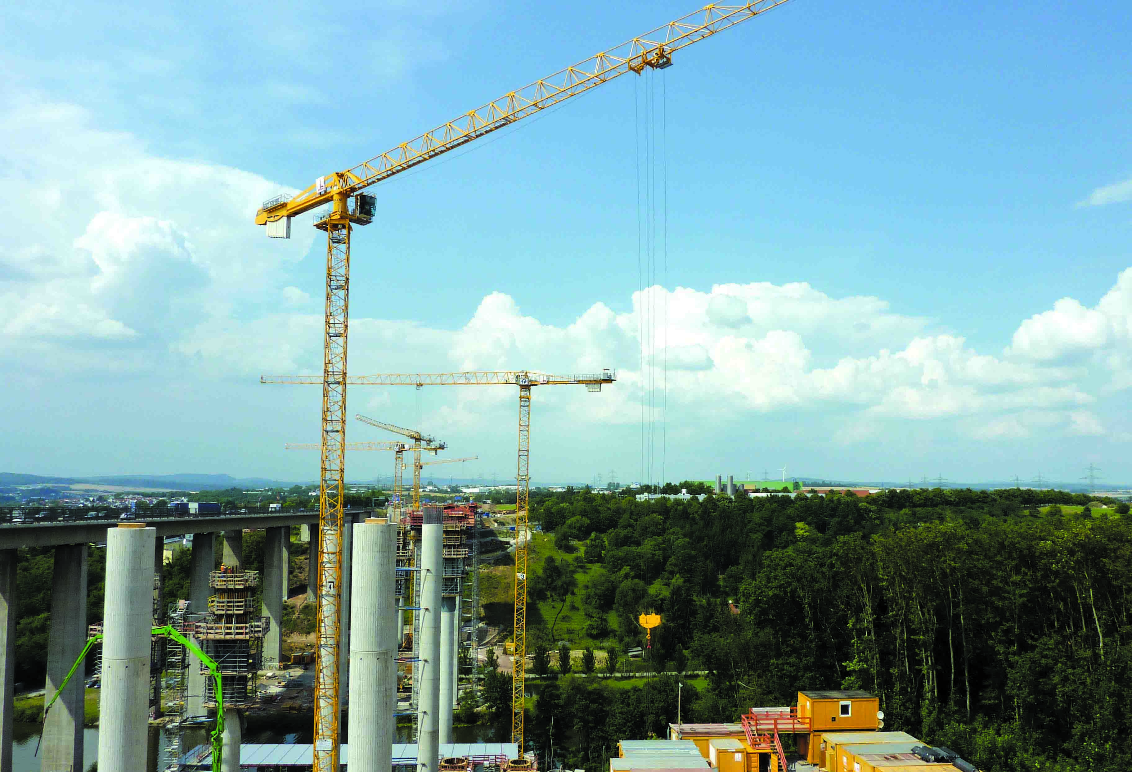 The Manitowoc cranes have proven productive in the bridge construction project Manitowoc crane