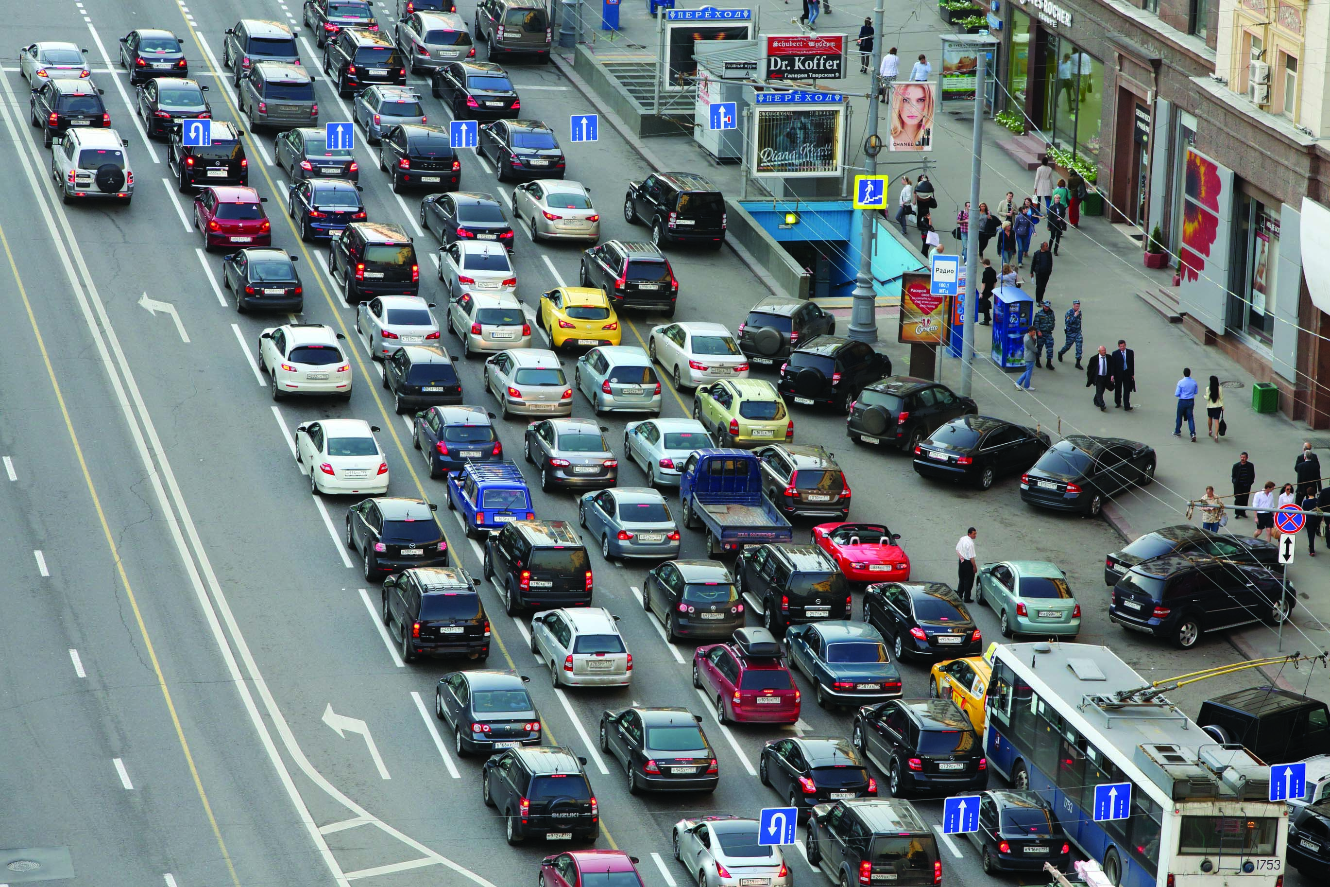 Moscow's traffic congestion can cause severe delays to journeys Moscow's traffic congestion