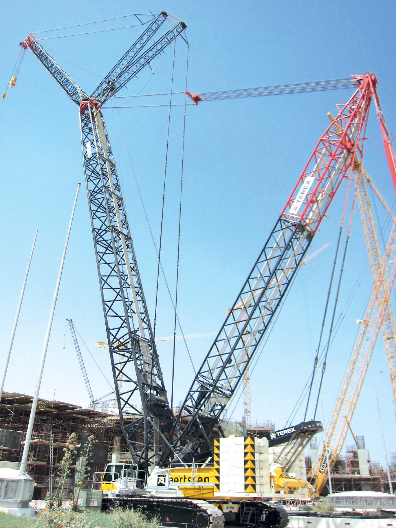 A new Terex crawler crane is now being used for construction projects in Qatar by Aertssen Machinery Services Middle East Terex crawler crane