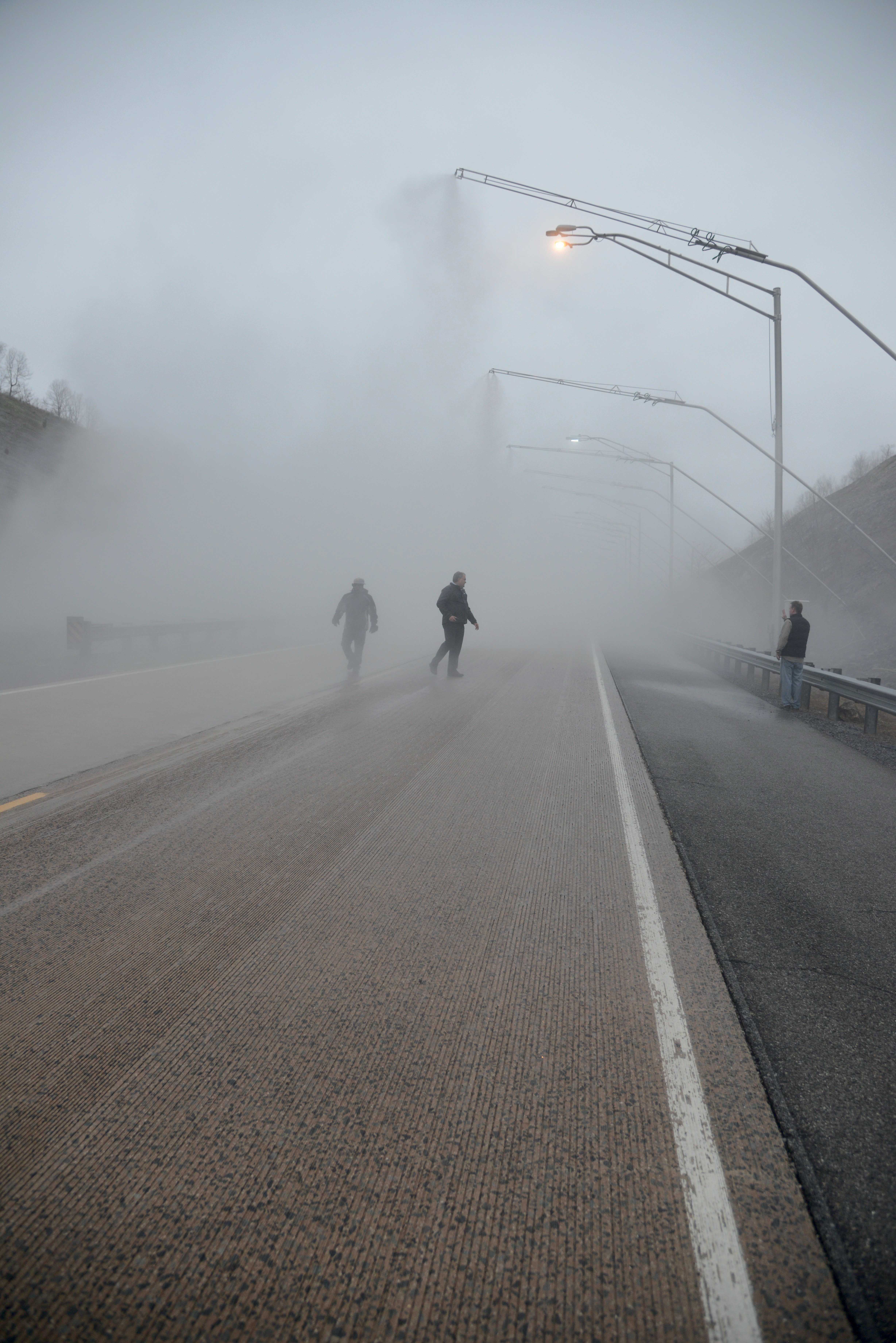 The Smart Road can be used to test the effects of various weather conditions Smart Road testing