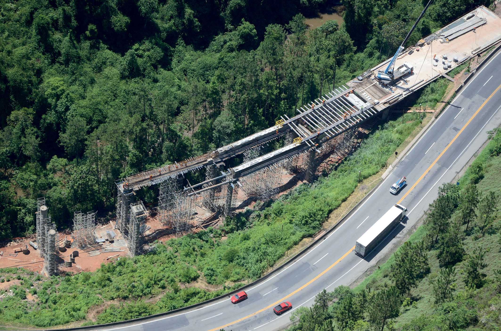 The route includes 34 overpasses and bridges with the structures facing numerous challenges to construction New Brazil highway