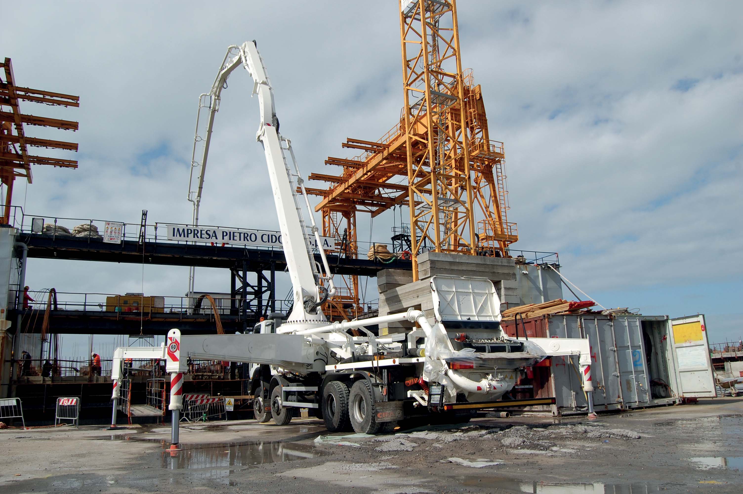 The CIFA machines are playing an important role in supplying concrete for the job CIFA machines is supplying concrete