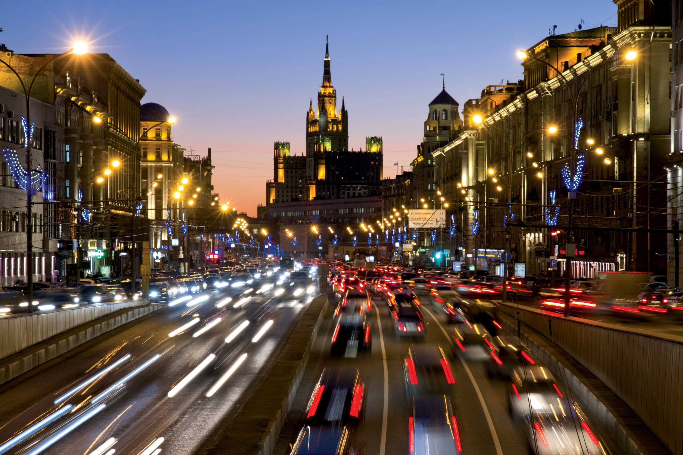 Moscow is known for its heavy traffic volumes Moscow heavy traffic volumes