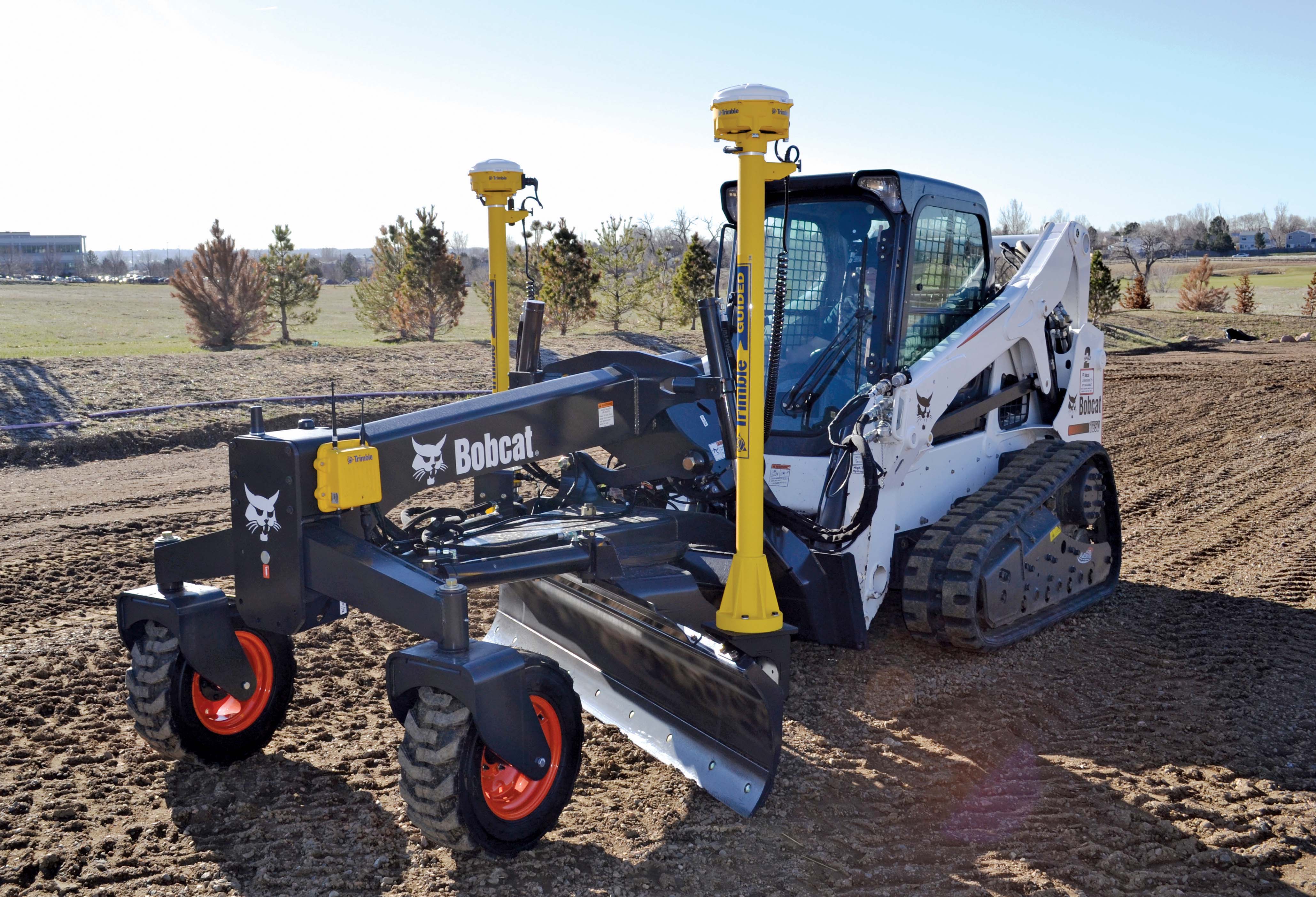 Bobcat now offers the sophisticated Trimble package as an option for grading work Bobcat sophisticated Trimble package