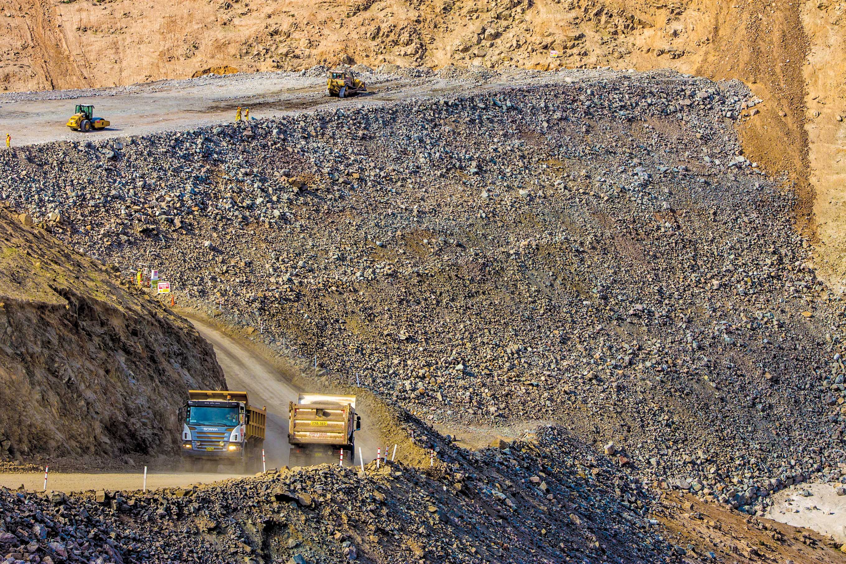 In some areas large quantities of fill material have been employed new highway project in Peru