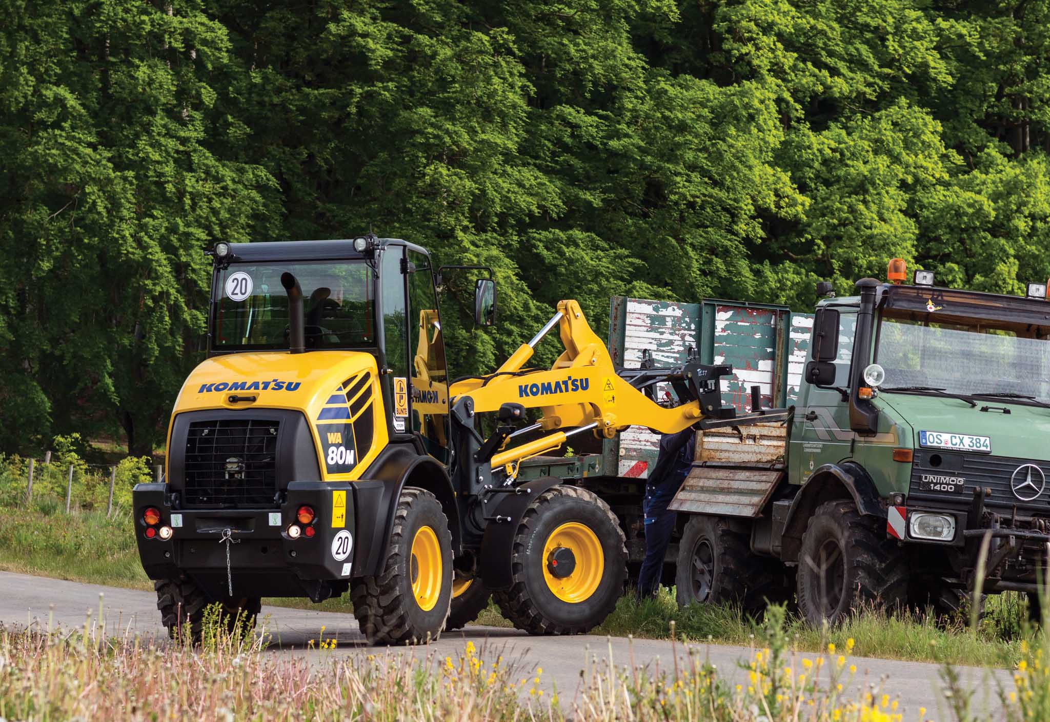Komatsu claims its new compact wheeled excavator is versatile and productive Komatsu WA80M-7 wheeled loader