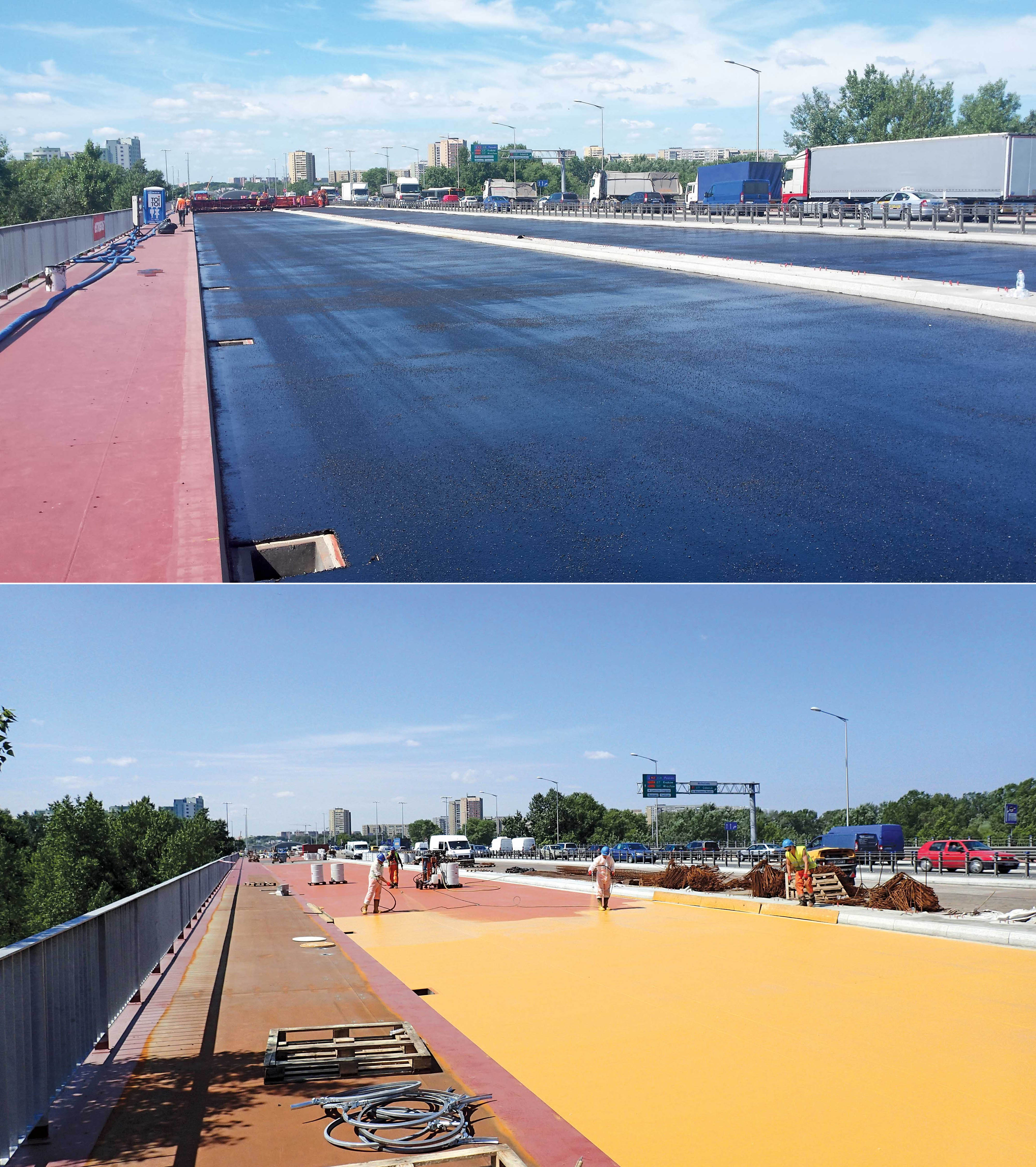 Colour contract made quality inspections easier Colour contract on a road
