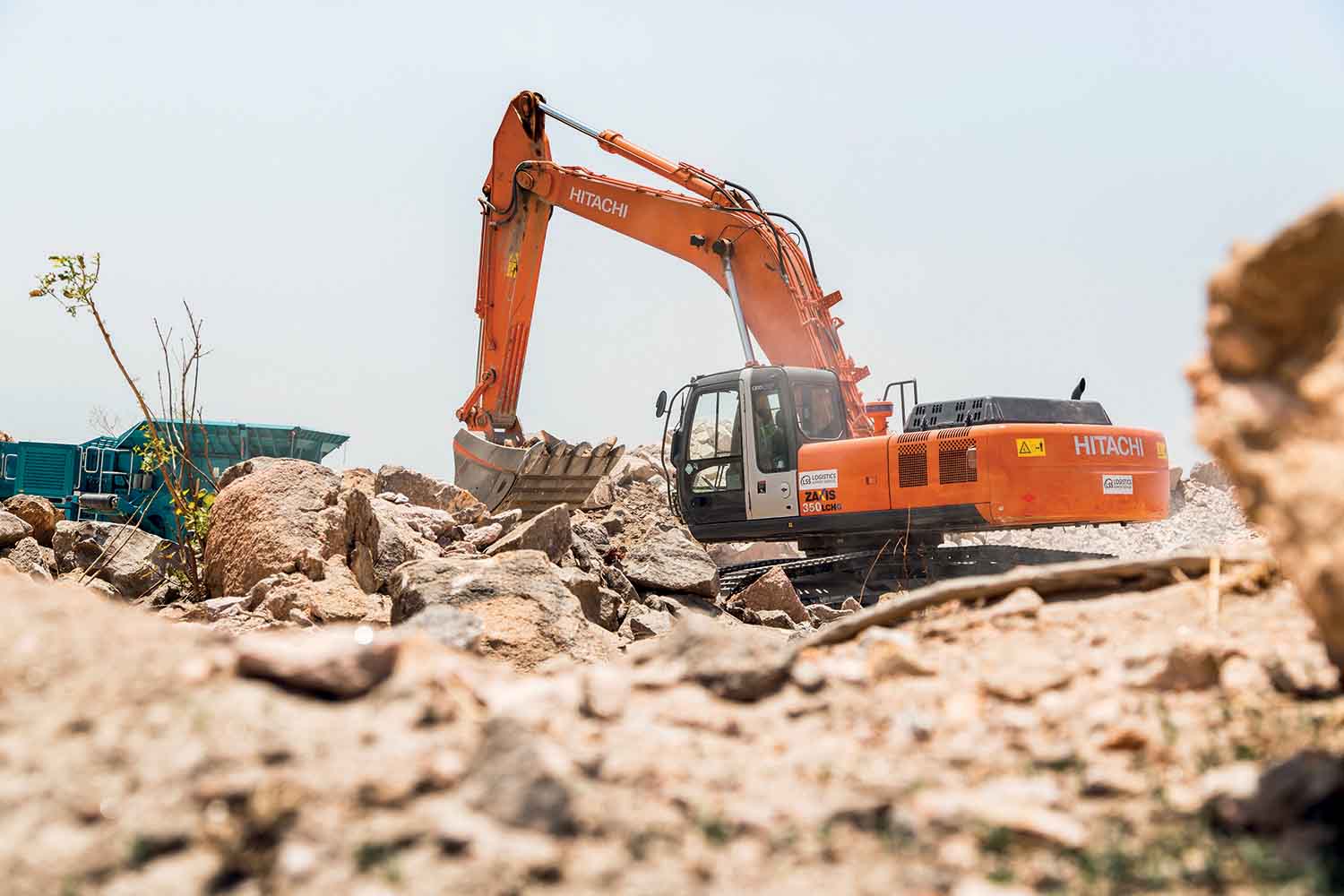 The Hitachi machines carry out loading duties at the site Hitachi excavator