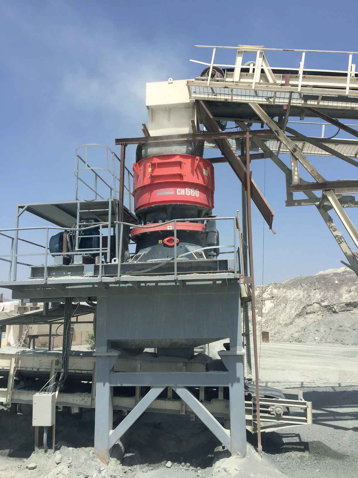 The new Sandvik plant is helping boost quarry output Sandvik Construction CH660 cone crusher