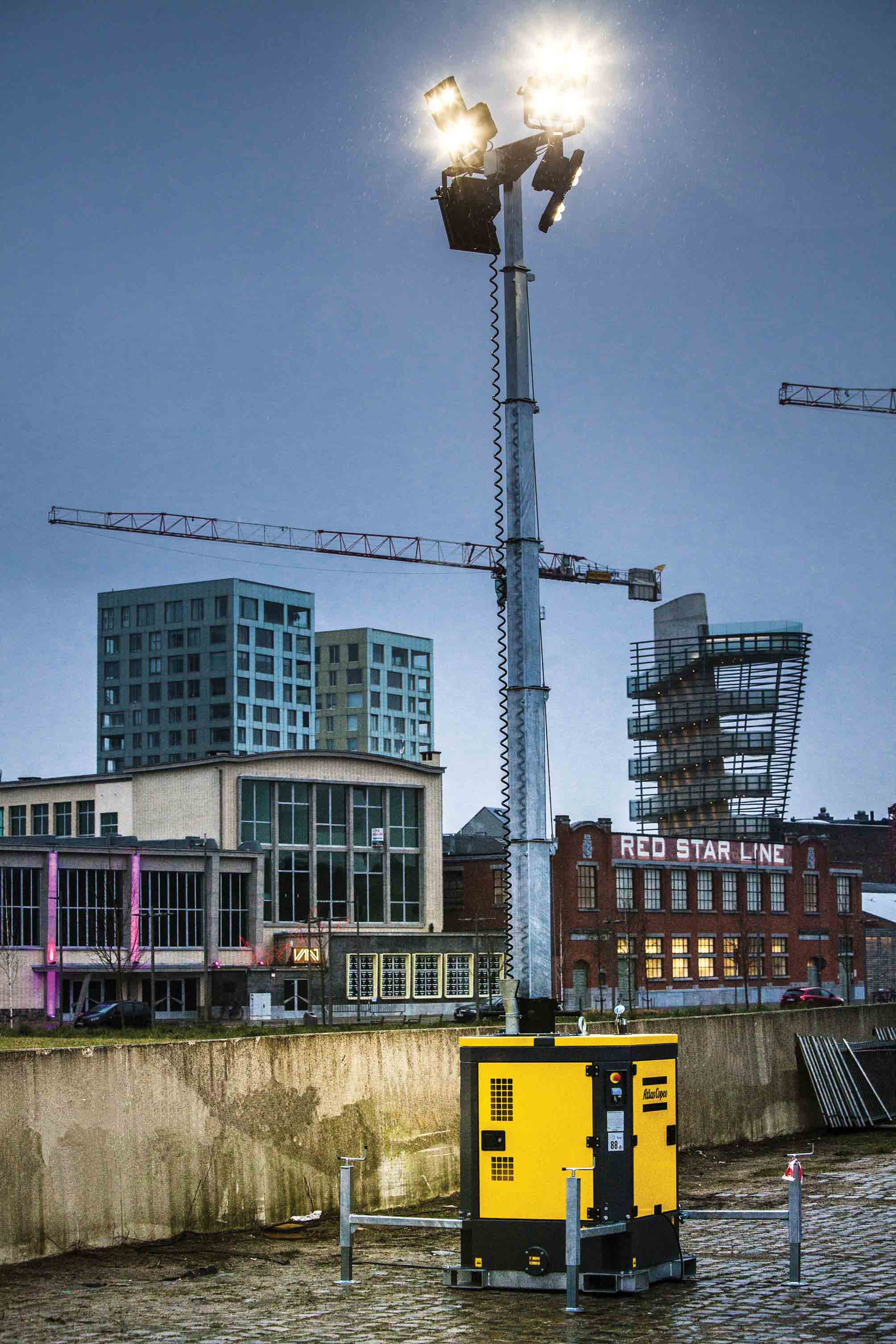 Atlas Copco’s new light towers are said to offer high output and high efficiency, with low fuel consumption Atlas Copco’s new light towers