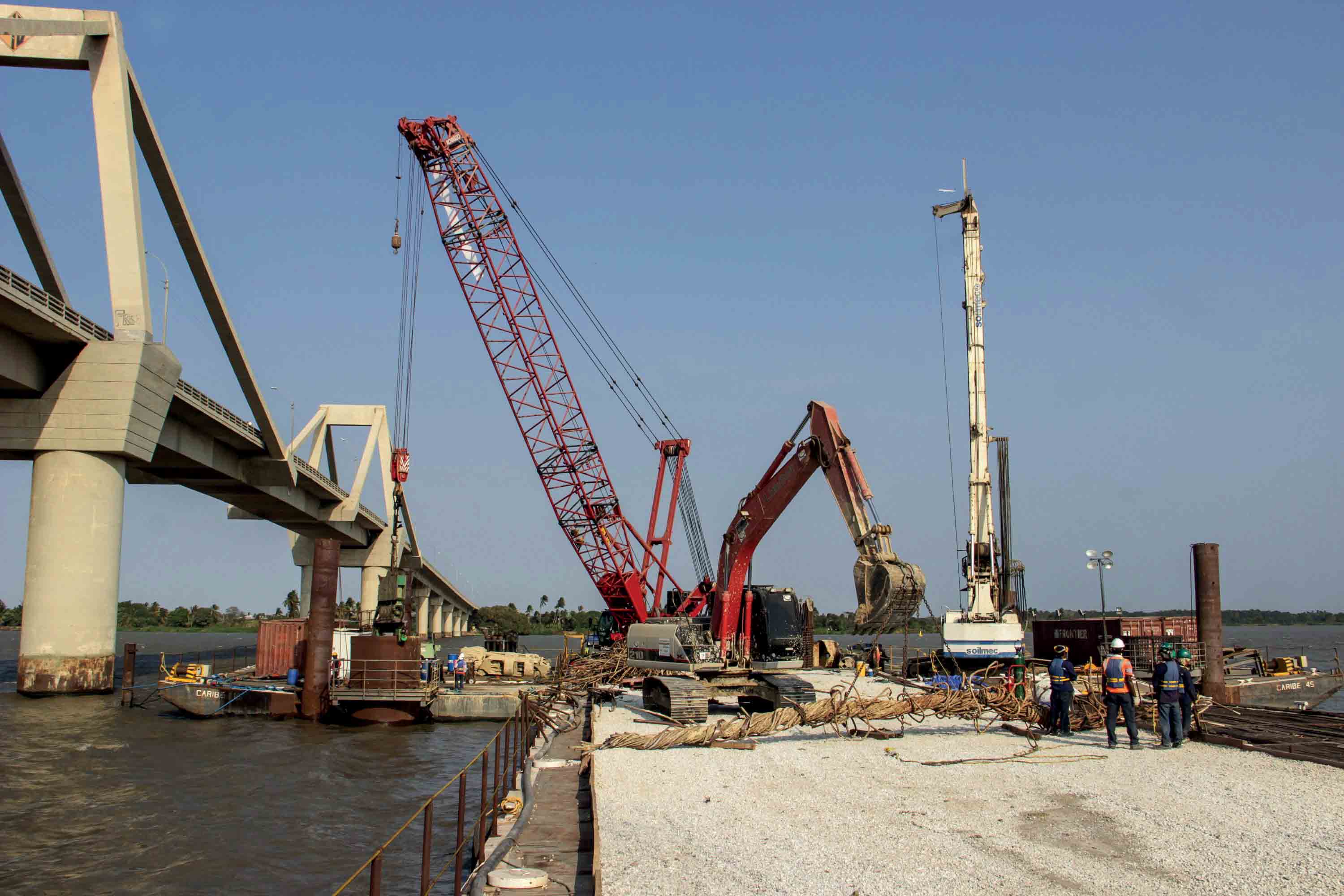 The Pumarejo Bridge will require the driving of the largest diameter piles ever used in Colombia Pumarejo Bridge