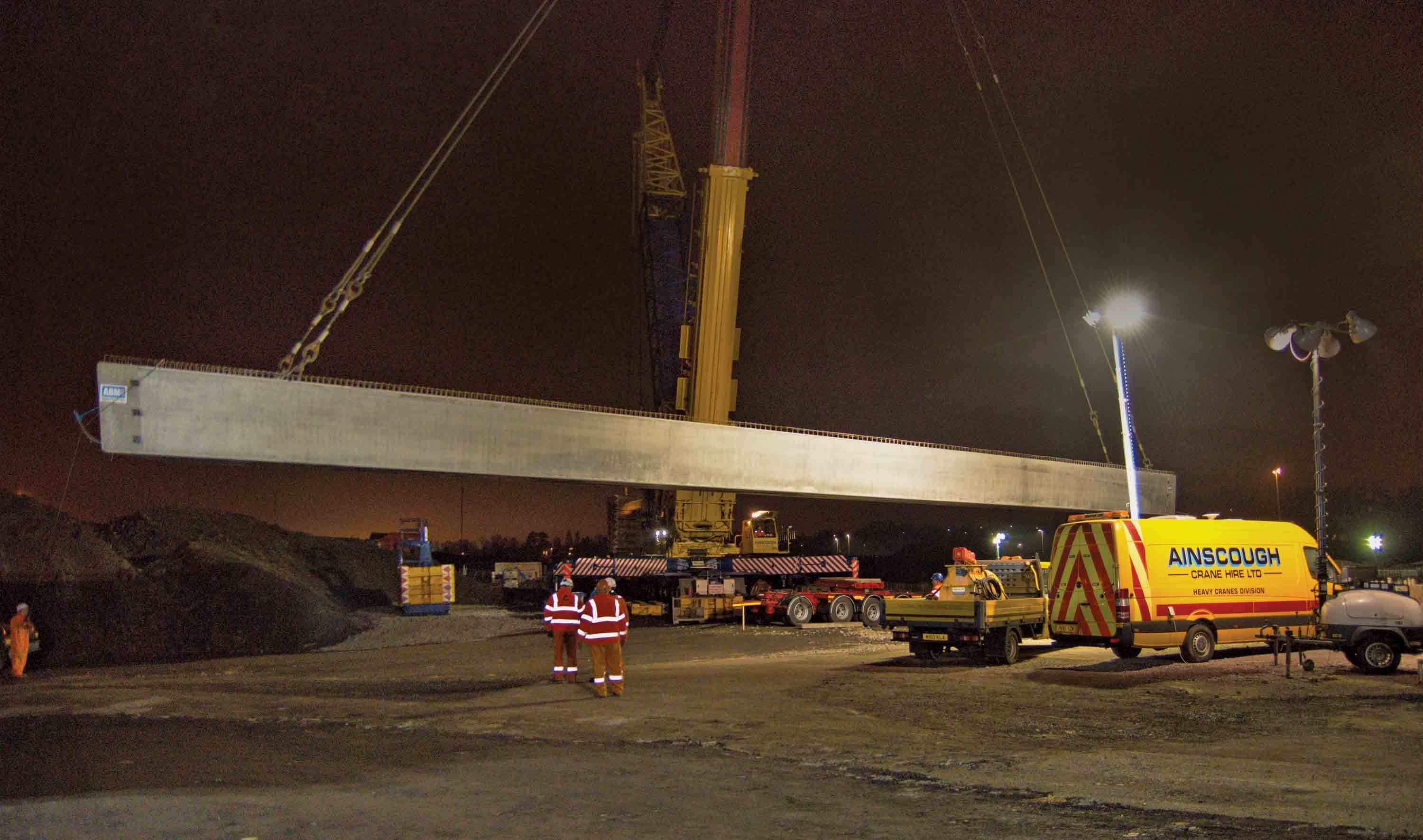 Up, up and away for ABM's W-beams WH eurofile ABM precast solutions mobile cranes