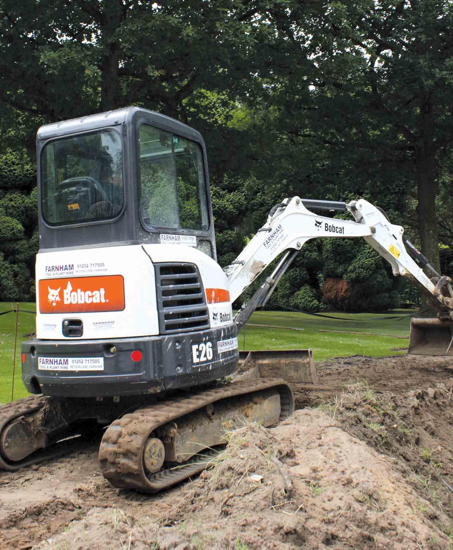 The E26 is latest addition to Farnham’s Bobcat fleet Bobcat E26 mini excavator