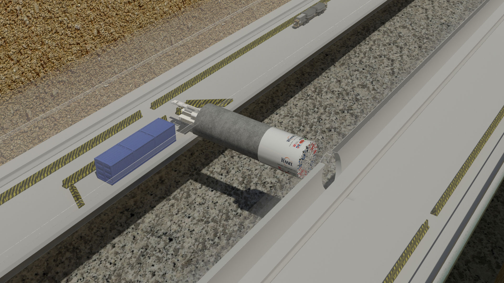 Pipe jackling method for cross-passages (Photo courtesy Dragages) Pipe jackling method for cross passages