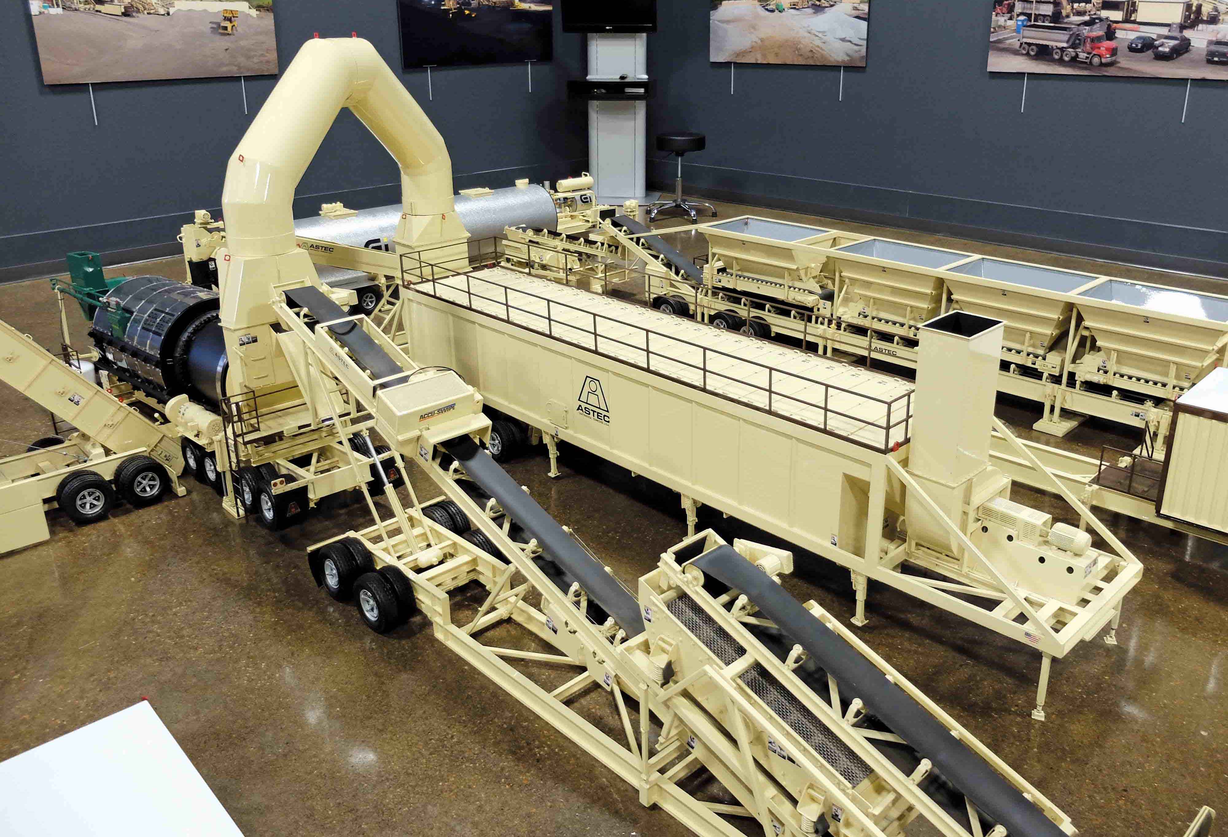 Astec’s asphalt plant models allow customers took walk around a site layout Astec’s asphalt plant models