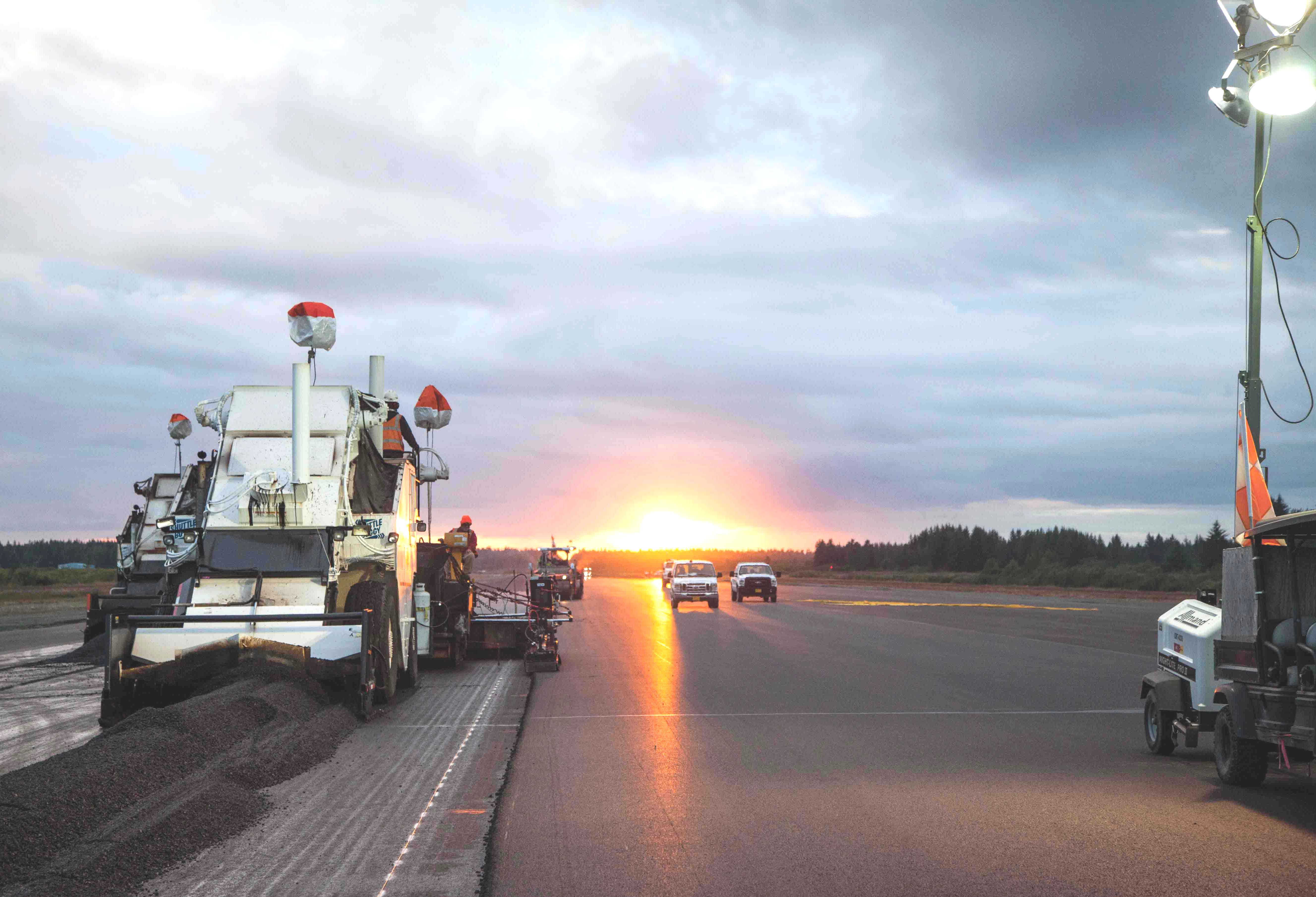 Windrow techniques were used when necessary Roadtec machines building Alaska runway