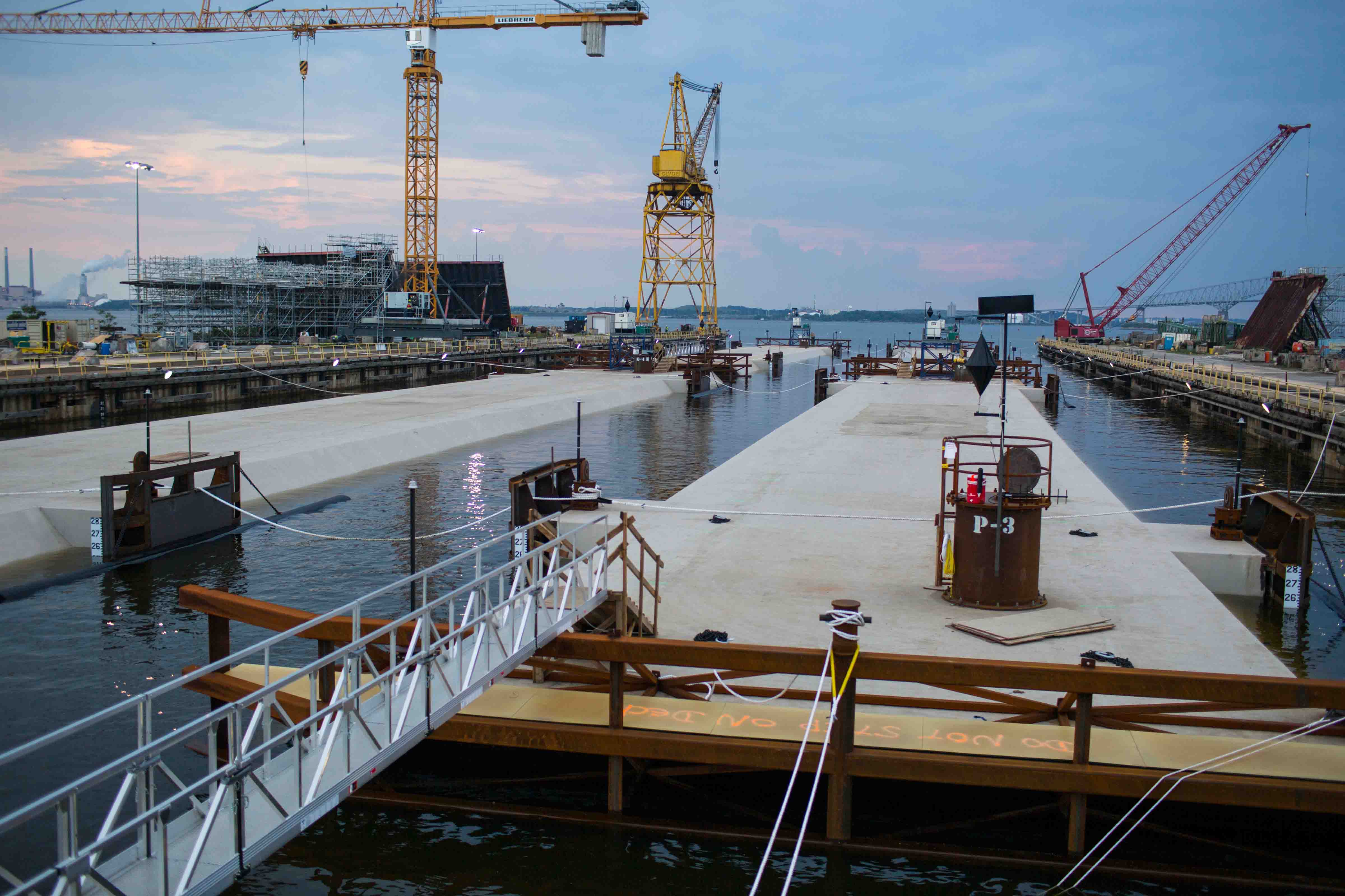 Once they were ready, the sections were moved out from the fabrication yard. Image courtesy of Stirling Lloyd Midtown Tunnel link project