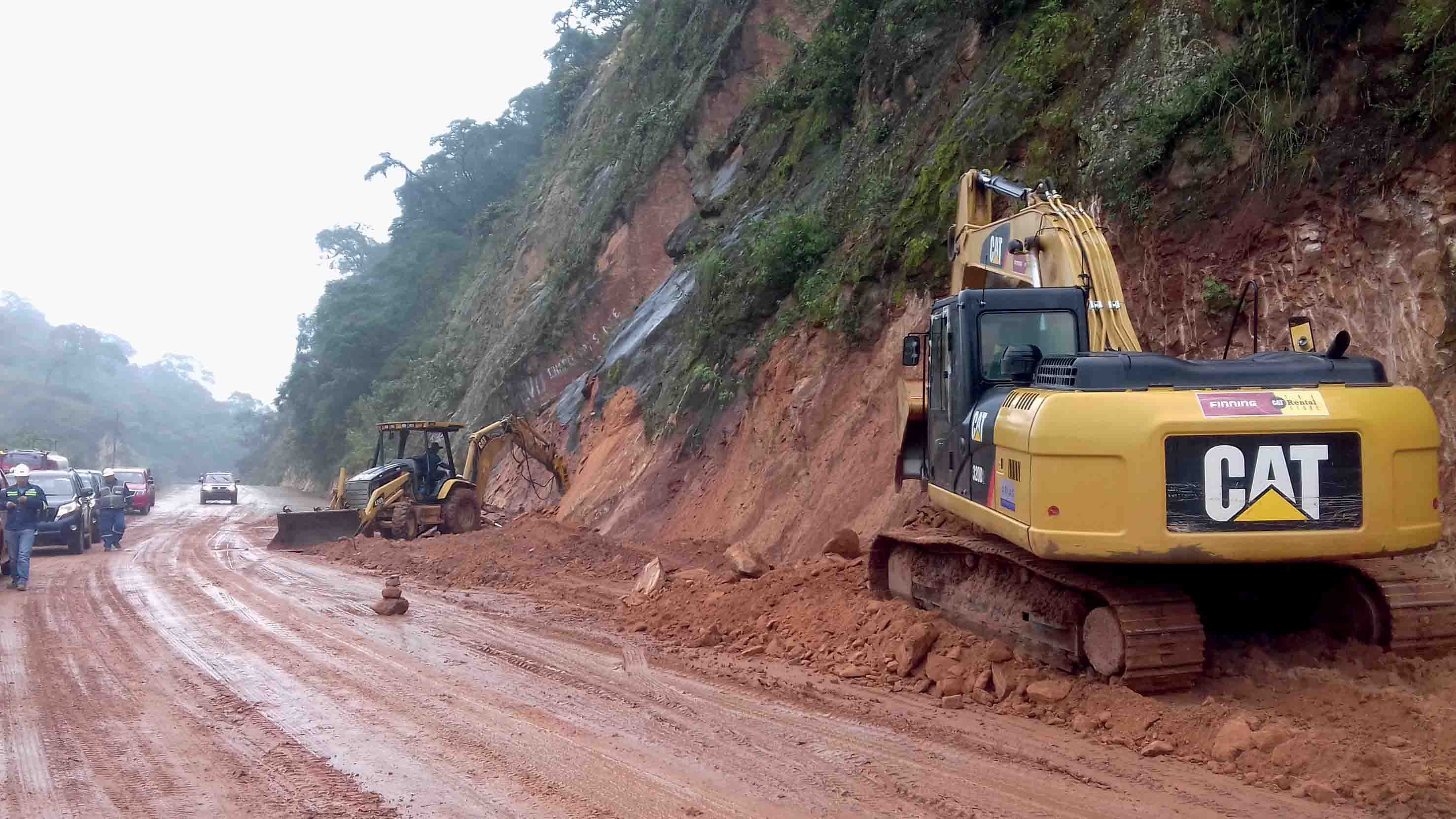 Securing the sides of the hillsides will lessen the risk of future landslips Securing the sides of the hillsides