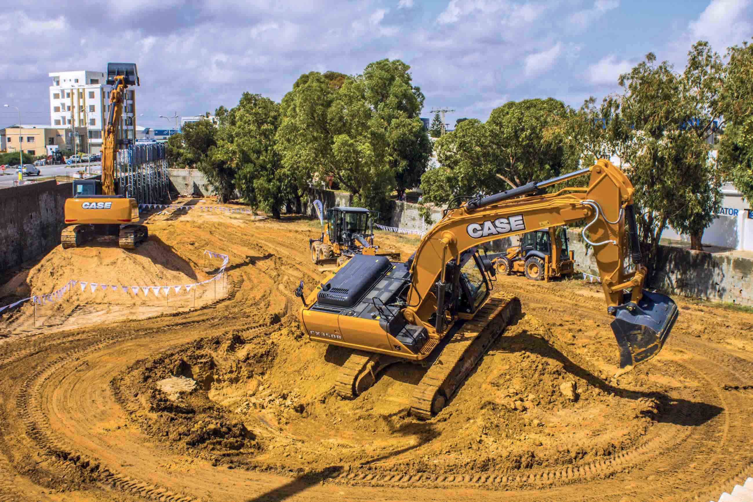 CASE also demonstrated its other earthmoving machines in Tunisia CASE earthmoving excavator in Tunisia