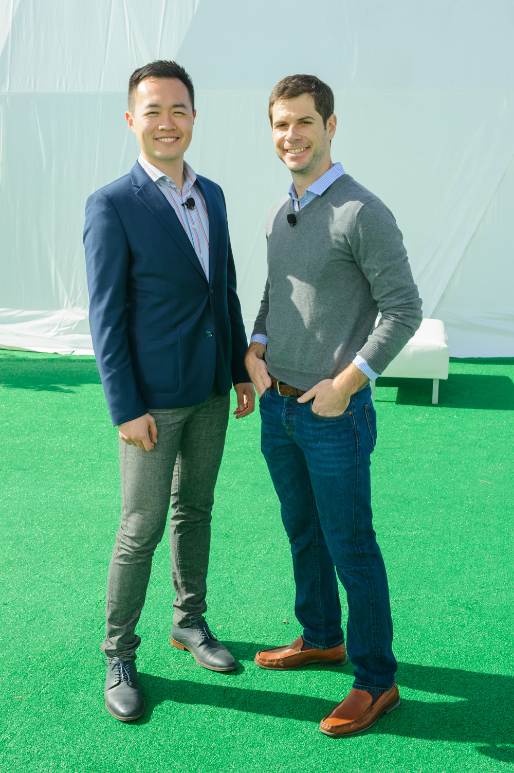 Students Anthony Barrs and Baiyu Chen from the University of Califorinia, Berkeley, winners of AEM’s Infrastructure Vision 2050 Challenge Students Anthony Barrs and Baiyu Chen