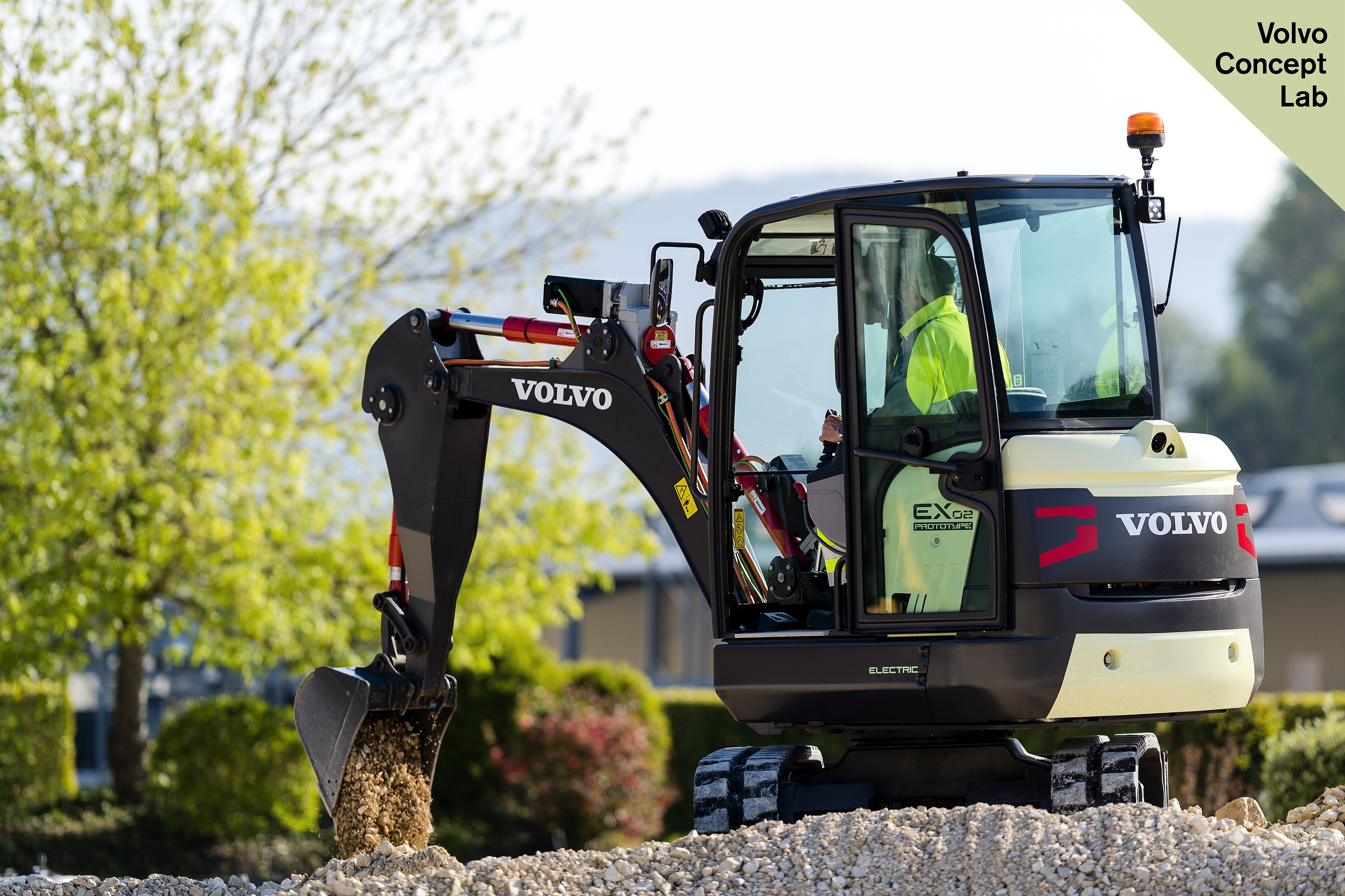 Volvo CE's EX2 100% electric compact excavator prototype Volvo CE's EX2 100% electric compact excavator prototype.jpg