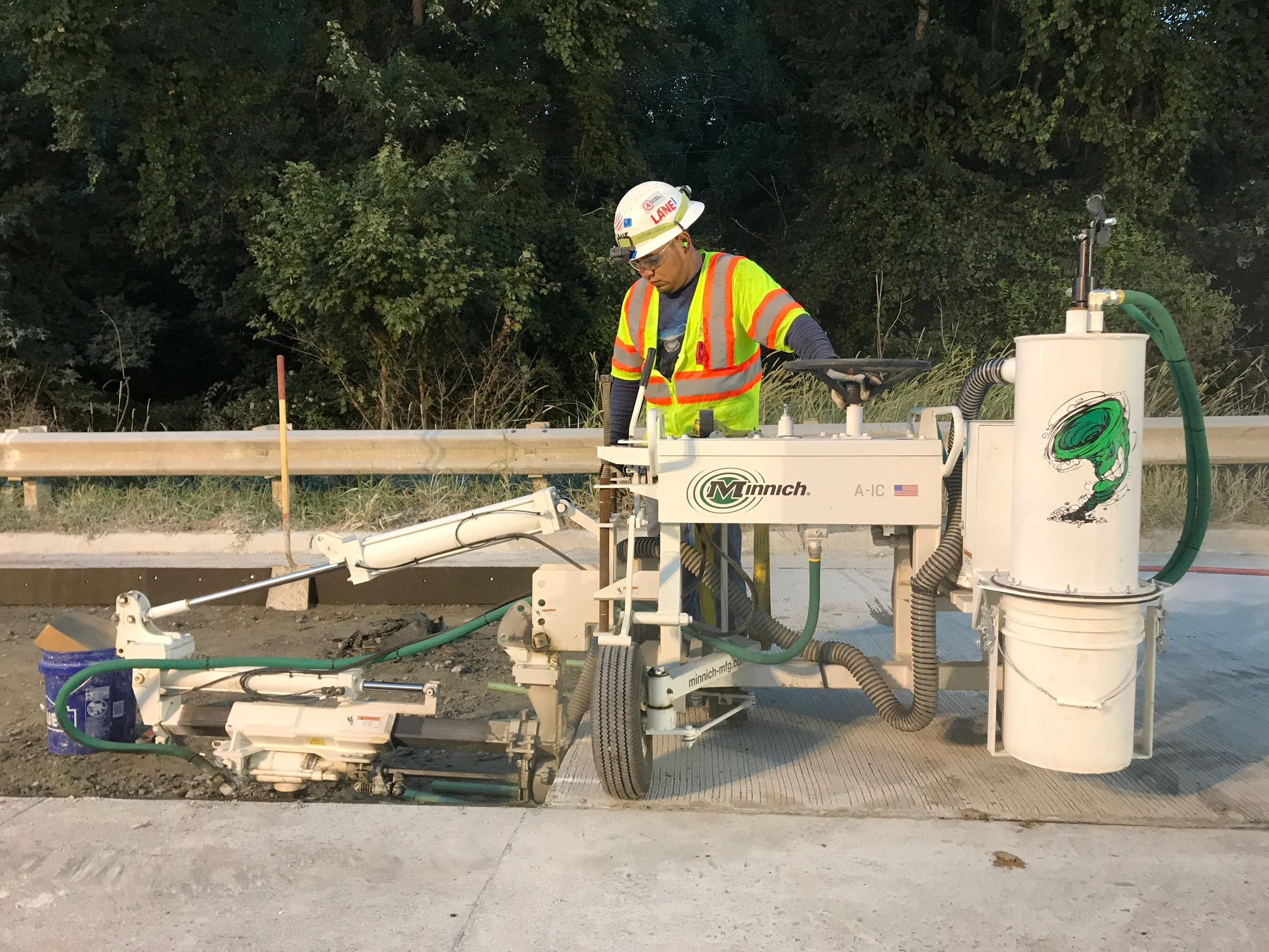 Drilling or sawing concrete slab is often carried out on road and runway construction sites, generating dust Minnich_Dust Collection_1.jpg