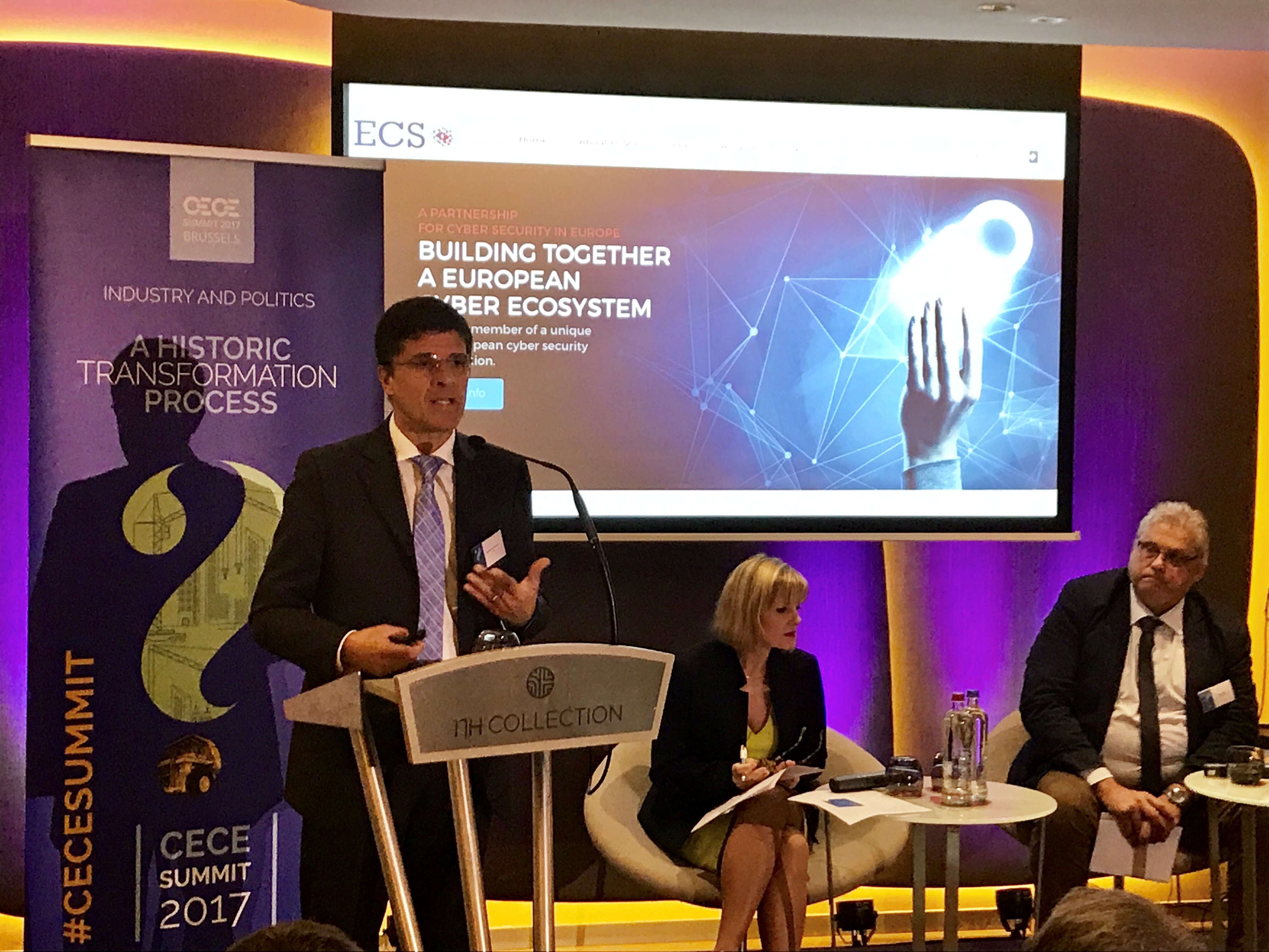 Technical Forum: from left, Lanfranco Marasso, Sue Arundale and Geert Maes 12 October 2017 - Press release - Joint European approach is needed to develop a world-class digital construction sector.jpg