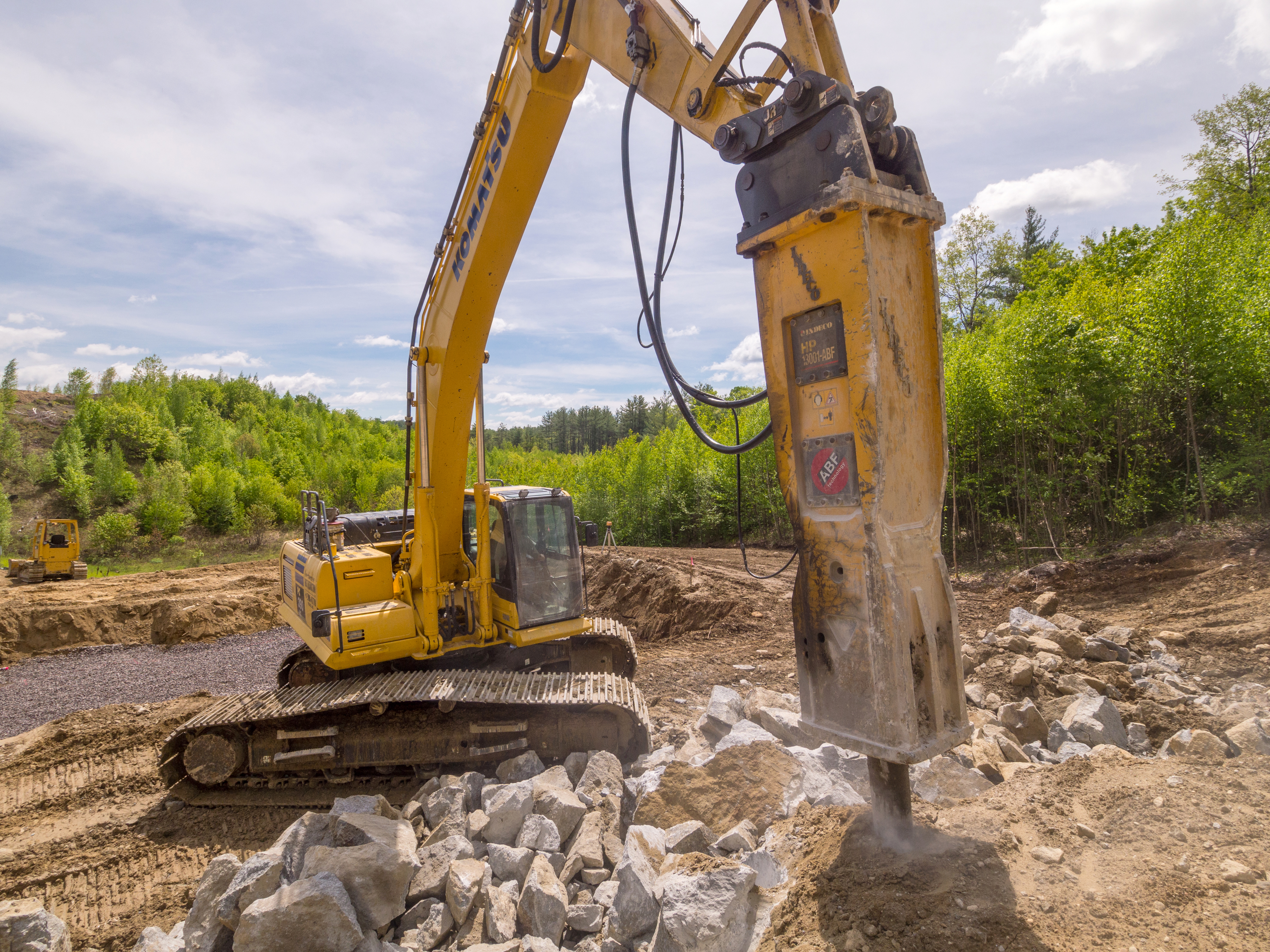 Specialist contractor New Hampshire Rock Reduction says using its Indeco hammers for breaking in quarries or site development offers key advantages LGJ-1-10.jpg