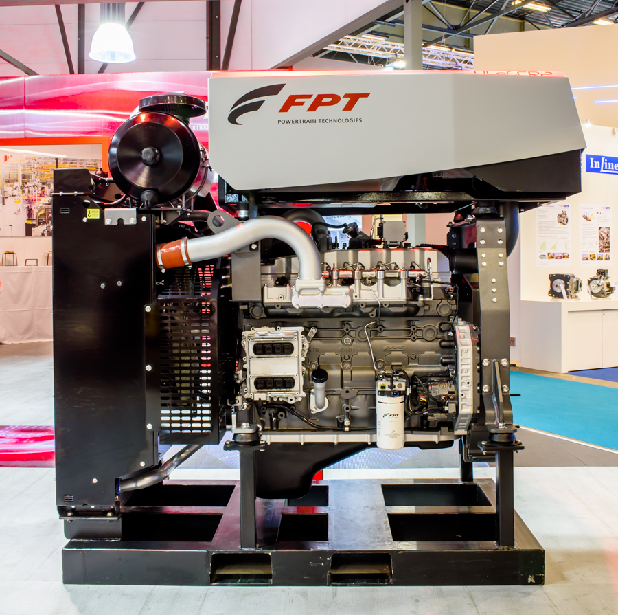 FPT Industrial’s N67 power pack houses exhaust after-treatment in a single package above the engine. FPT-N67 Power Pack-4.jpg
