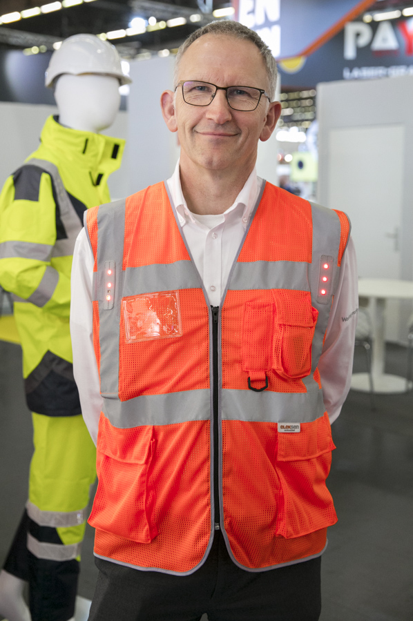 Nicholas Ground, founder of GKD Technologies, with 'intelligent workwear' vest GKD Technology-Nicholas Ground -1.jpg