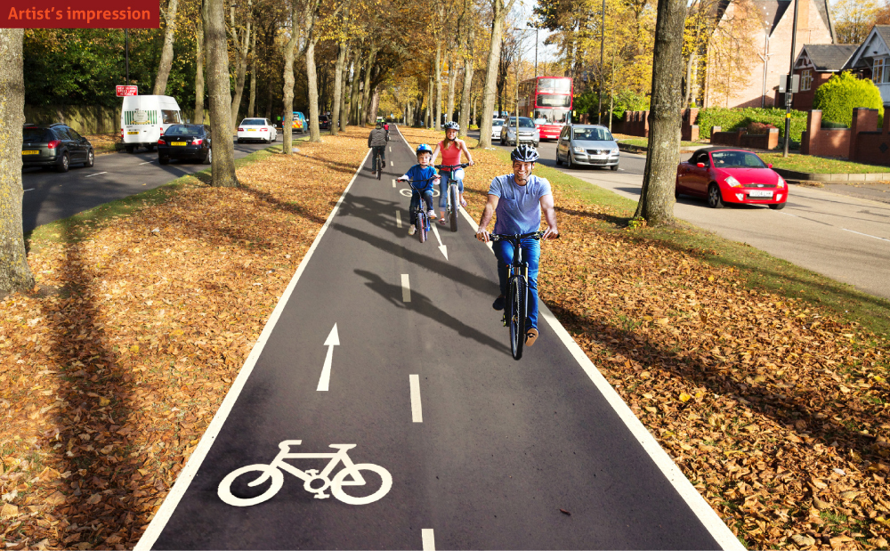 Amey continues work on cycle schemes in the UK city of Birmingham Amey Birmingham - A38 Artist's Impression.jpg