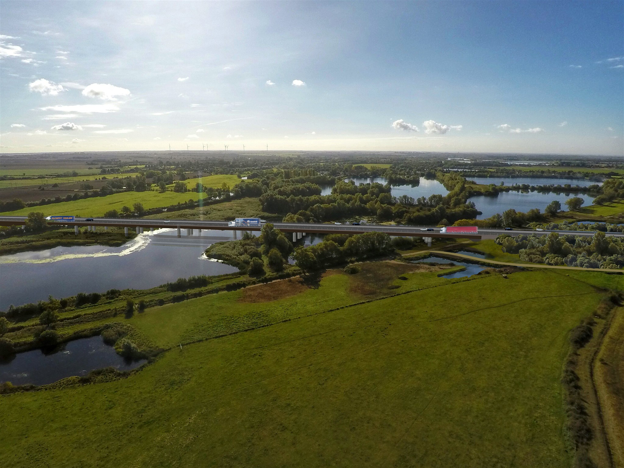 The viaduct is one of the major civils works for the A14 project Atirst impresson of A14 crossing the Ouse.jpg