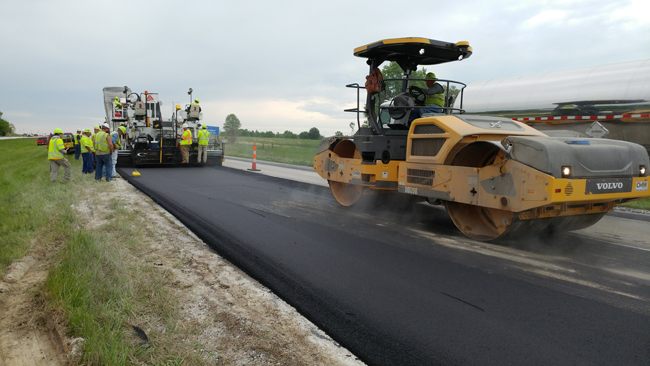 MoDOT carried out extensive trials on intelligent compaction systems over the course of a year Route36-1 650.jpg