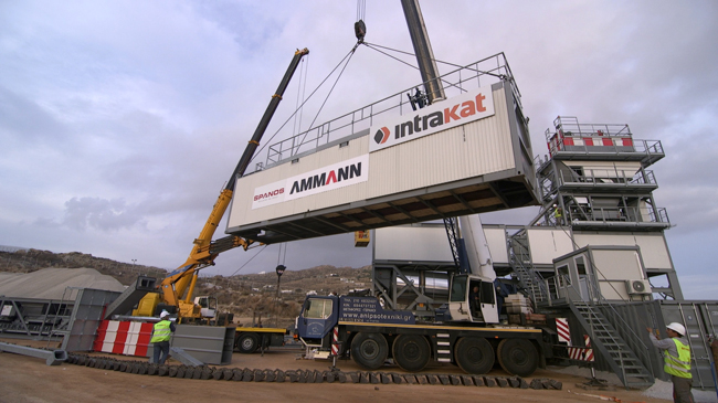 Containing the solution: Intrakat used the transport-optimised Ammann ABT QuickBatch Asphalt-Mixing Plant at two Greek airports Ammann-Greece 650.jpg