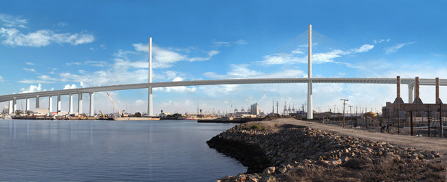 The new cable-stayed Gerald Desmond Bridge (artist impression courtesy Arup) PIC 1 - Artist impression - Gerald Desmond Bridge Replacement - courtesy Arup.jpg