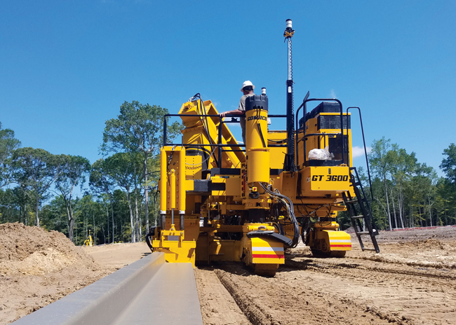 The Xtreme GT-3600 machine is said to be able to handle tight radii when slipforming more easily than previous generation machines GOMACO3600.jpg