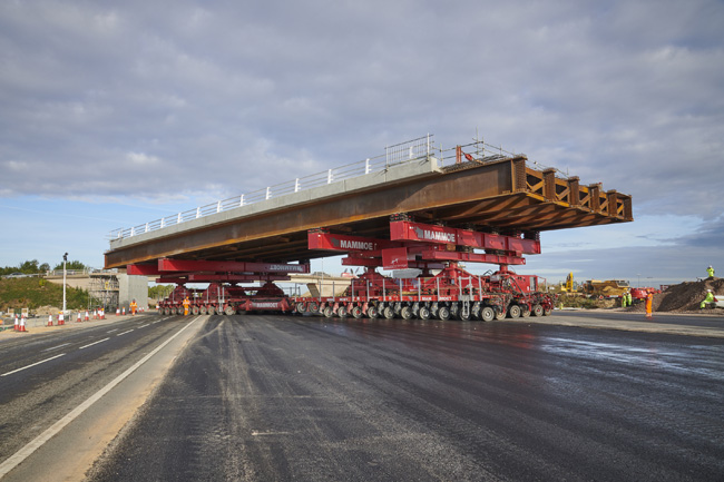 Abutment bound: each of the two 47.5m long bridge decks contained 330tonnes of steel and 720tonnes of concrete Cleveland Bridge - A14 bridges - PIC 2.jpg