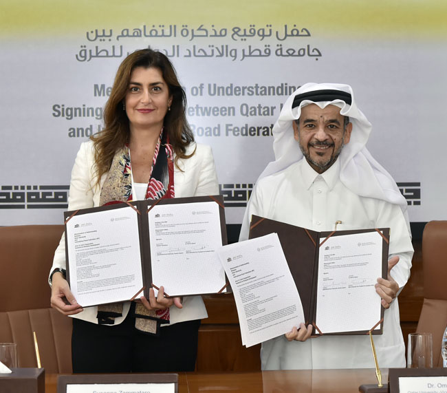A memorandum of understanding (MoU) was signed jointly by the IRF Geneva and the Qatar Transportation and Traffic Safety Center (QTTSC) _ALI8729.jpg