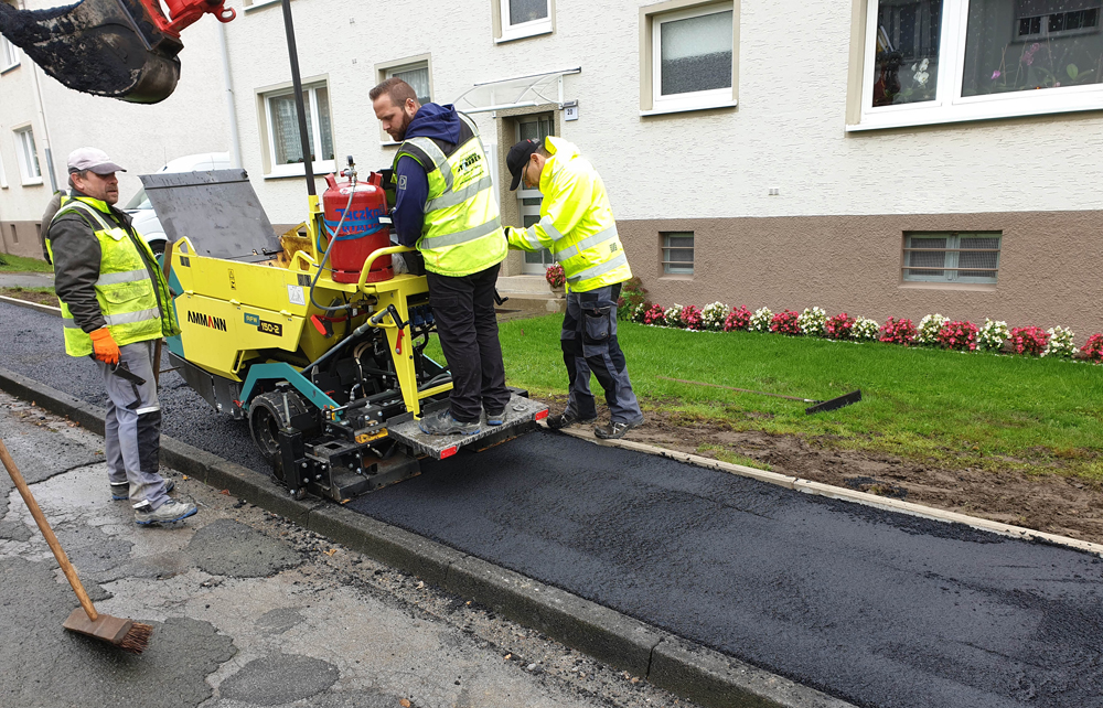 An Ammann paver has been used to handle reinstatement work in Germany An Ammann paver has been used to handle reinstatement work in Germany