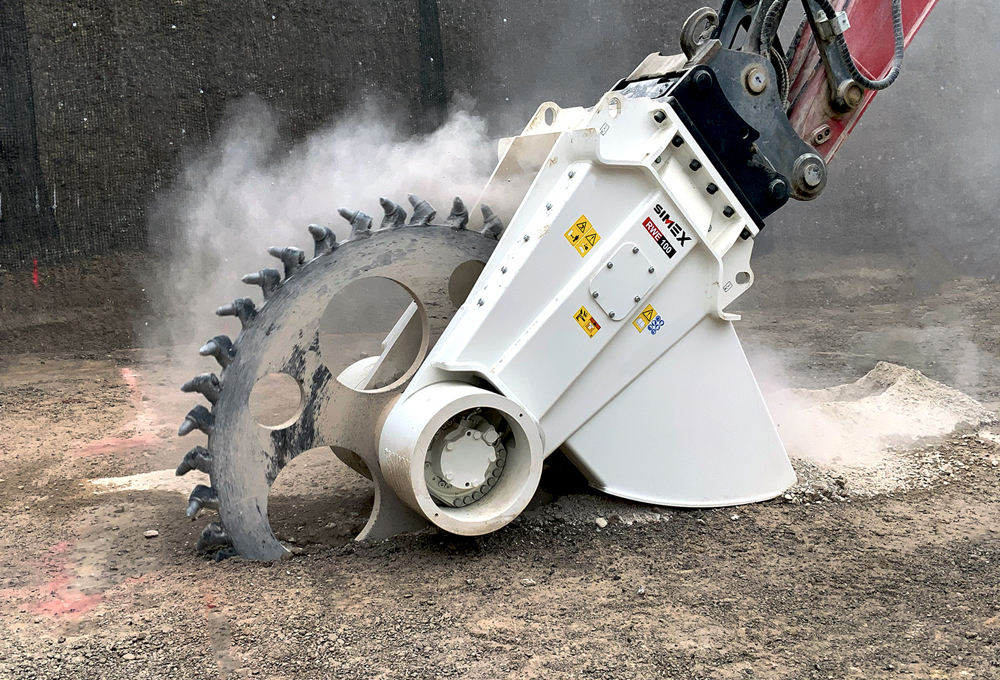 Simex now offers a powerful wheel saw attachment for excavators Simex now offers a powerful wheel saw attachment for excavators
