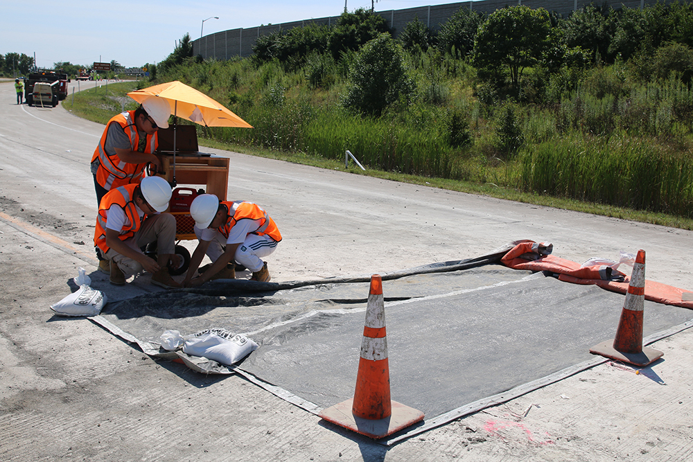 A team of researchers from the civil engineering department at Purdue University have embedded concrete sensors into I-465 near Indianapolis A team of researchers from the civil engineering department at Purdue University have embedded concrete sensors into I-465 near Indianapolis