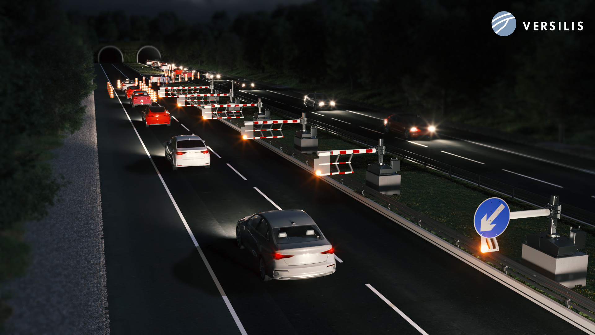 SwiftGate is a series of swing gates which automatically close off lanes in only minutes