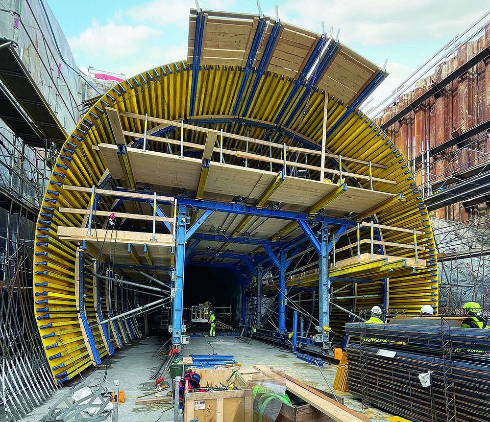 Sweden’s first circular design road tunnel is under construction in Stockholm’s Skärholmen district (image courtesy Doka) Sweden’s first circular design road tunnel is under construction in Stockholm’s Skärholmen district (image courtesy Doka)