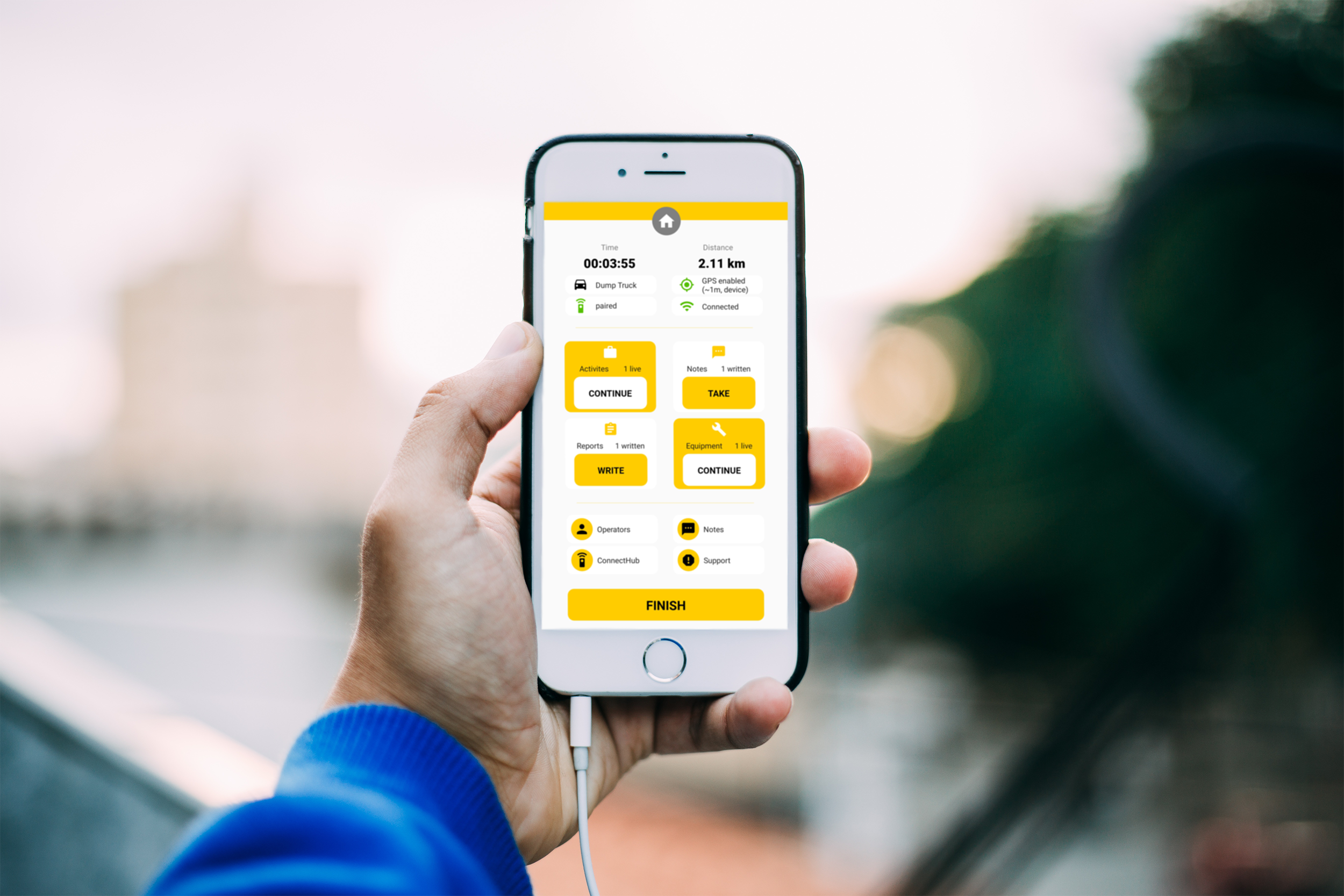 Using the bMoves app, interventions from each operator are displayed in real time on a phone, tablet or computer Using the bMoves app, interventions from each operator are displayed in real time on a phone, tablet or computer